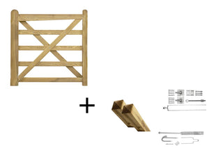 Engelse Poort 120cm Grenen Compleet - Complete set - Lands End B.V.