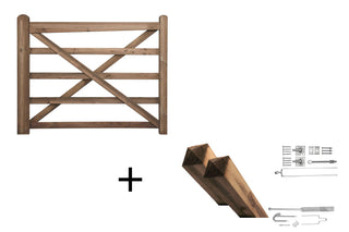 Engelse Poort 150cm Grenen Compleet Bruin - Complete set - Lands End B.V.