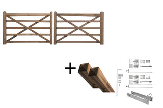 Engelse Poort 2x180cm Grenen Compleet Bruin - Complete set - Lands End B.V.