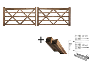 Engelse Poort 2x210cm Grenen Compleet Bruin - Complete set - Lands End B.V.