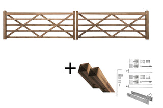 Engelse Poort 2x300cm Grenen Compleet Bruin - Complete set - Lands End B.V.